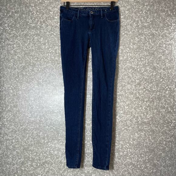 Madewell Dark Wash Denim Low Rise Skinny Jeans - Size 0 - Five Pocket Design - Picture 1 of 6